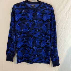 Polo Ralph Lauren Men’s Blue Black Camo Long Sleeve Thermal Size S